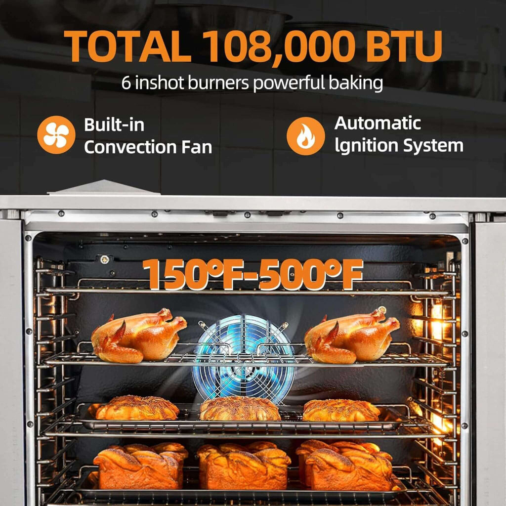 Commercial Full-Size Natural Gas/Propane Double-Stacked Convection Oven (SAK60914) – SAKSBY WHOLESALE, view 4