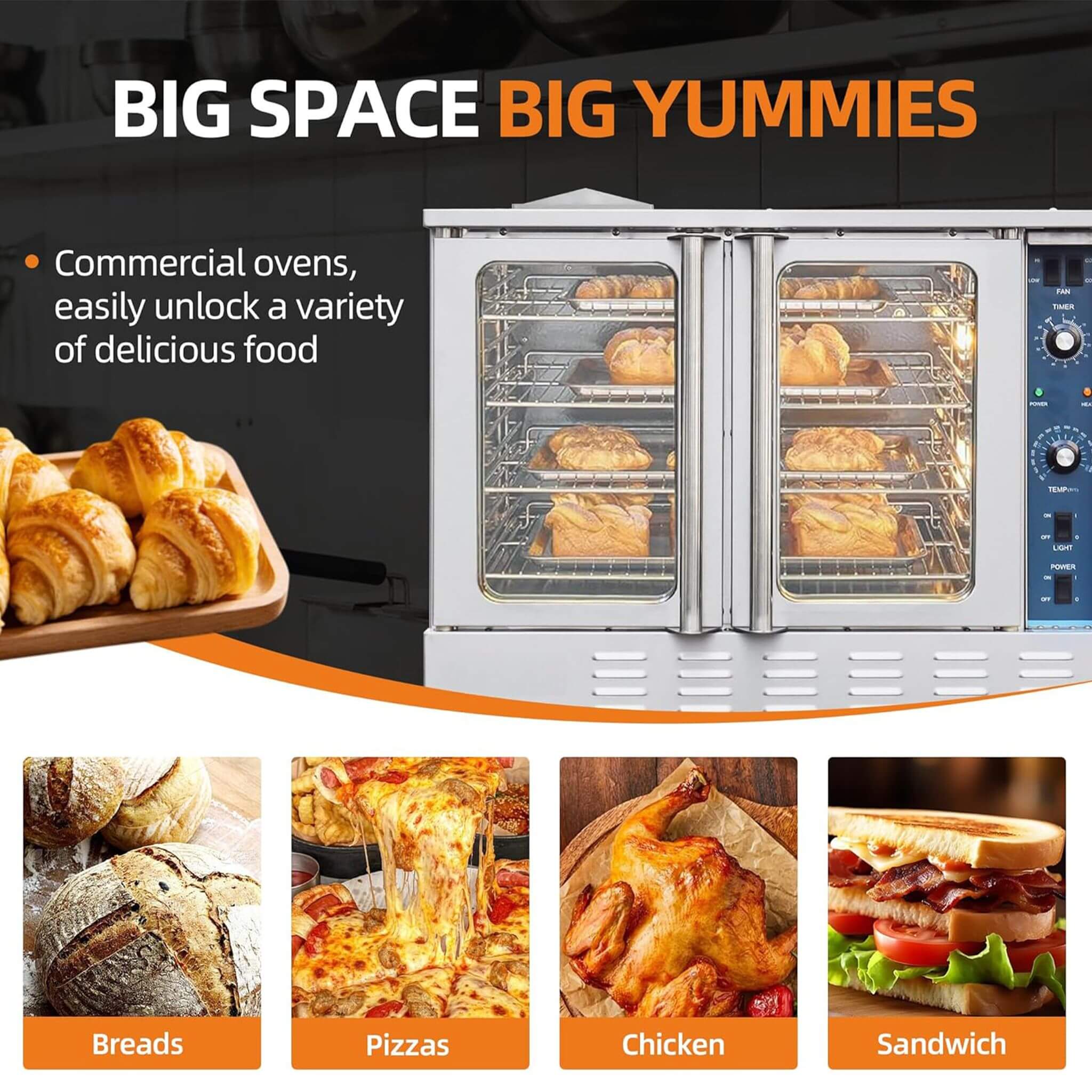 Commercial Full-Size Natural Gas/Propane Single-Deck Convection Oven (SAK87125) – SAKSBY WHOLESALE, view 4