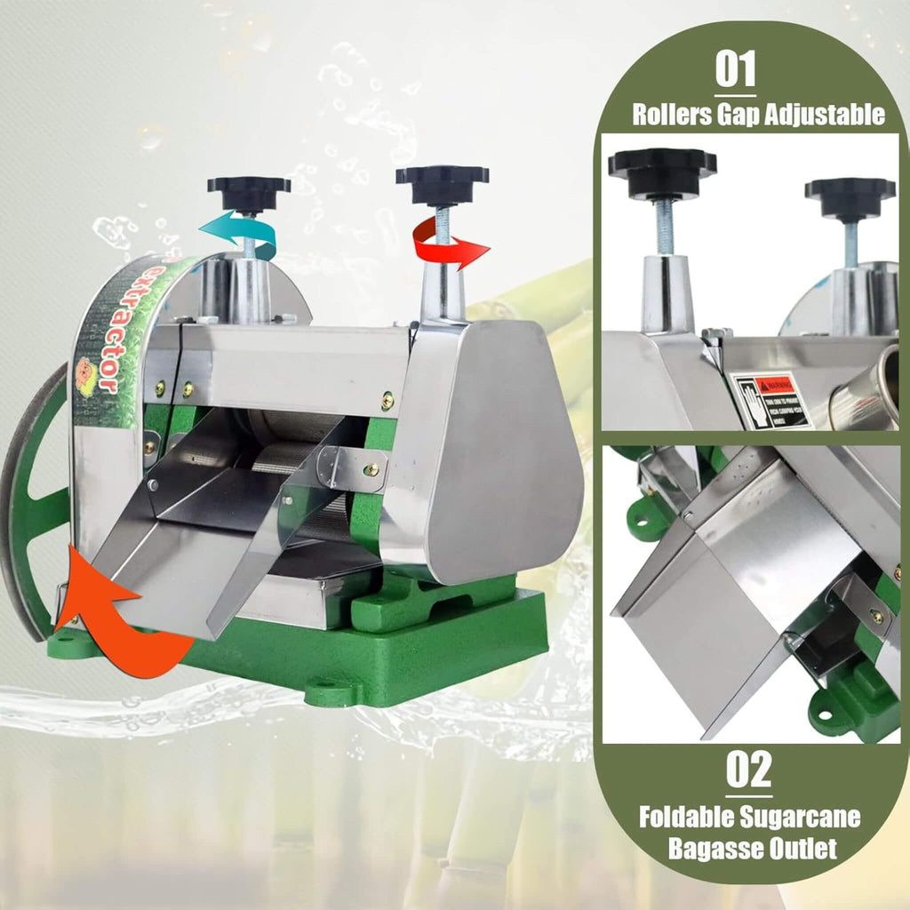 Heavy-Duty Commercial Manual Stainless Steel Sugar Cane Juicer (SAK81426) – SAKSBY WHOLESALE, view 3