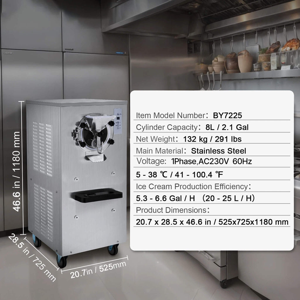 Commercial 20-25L/H Single-Flavor Hard Serve Stainless Steel Ice Cream Machine (SAK20782) – SAKSBY WHOLESALE, view 9