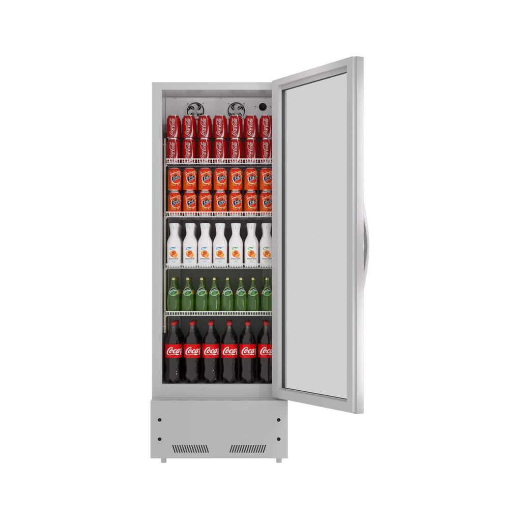 Commercial Single Glass Door Upright Beverage Cooler Refrigerator With LED Lighting (SAK24713) – SAKSBY WHOLESALE