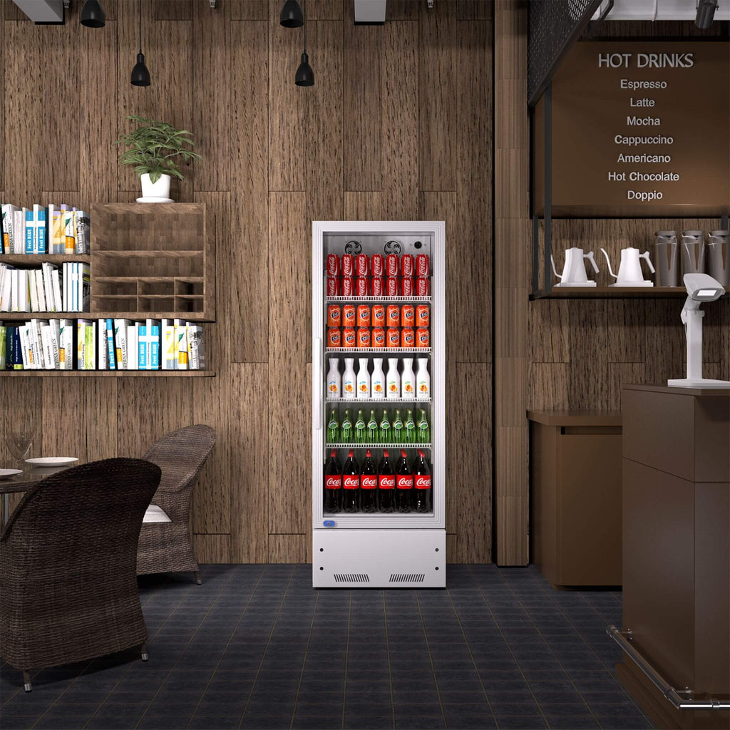 Commercial Single Glass Door Upright Beverage Cooler Refrigerator With LED Lighting (SAK24713) – SAKSBY WHOLESALE, view 4