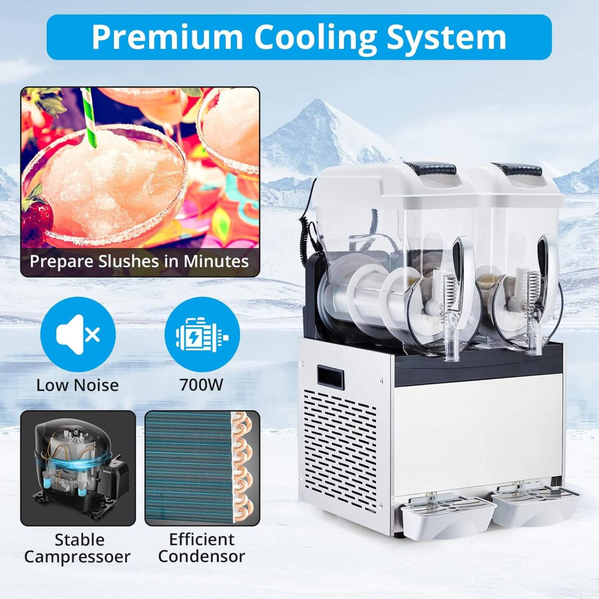 24L Commercial Stainless Steel Frozen Slush Machine With Auto Clean (SAK68047) – SAKSBY WHOLESALE, view 4