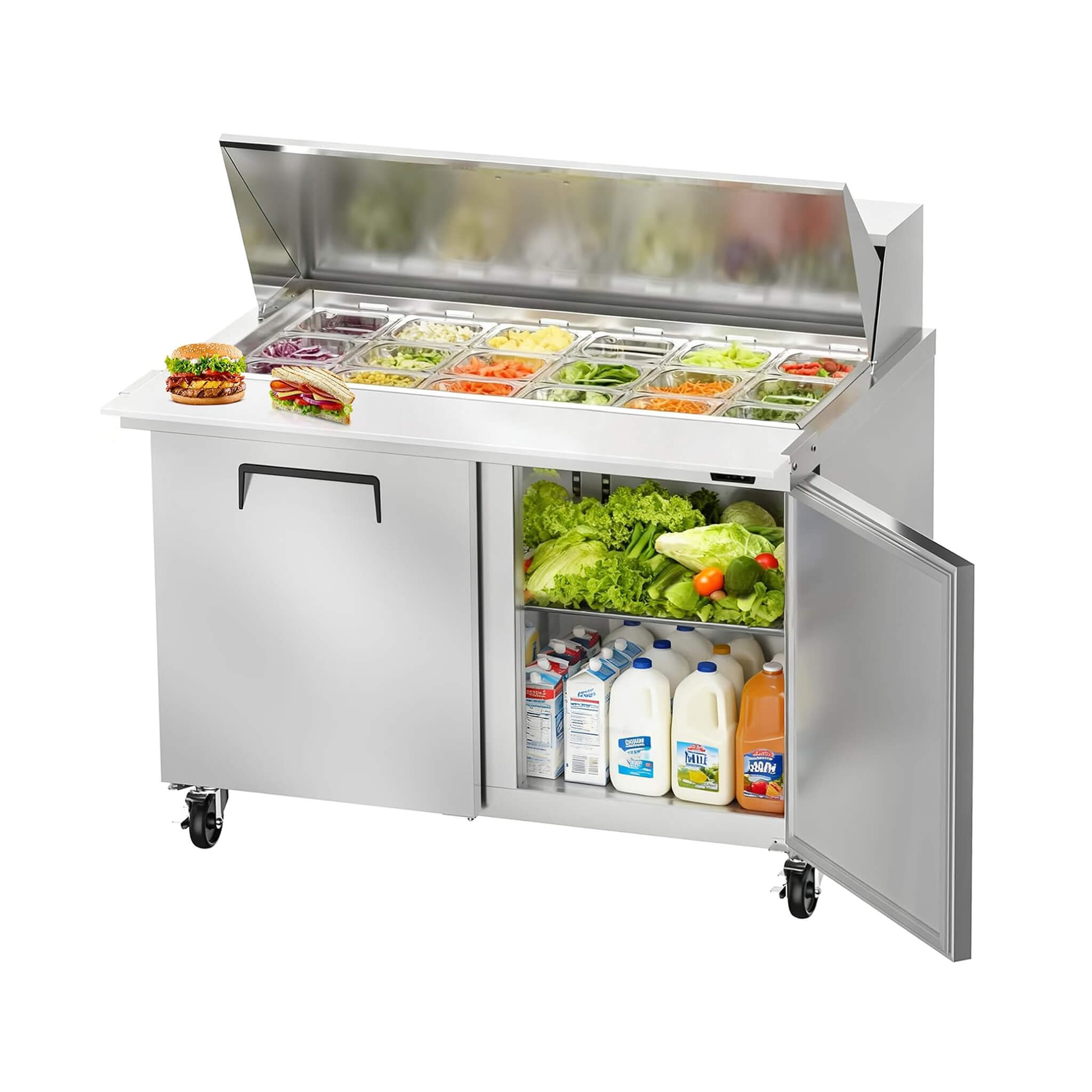 Commercial Stainless Steel Sandwich Prep Table Refrigerator (SAK19586) – SAKSBY WHOLESALE, view 10