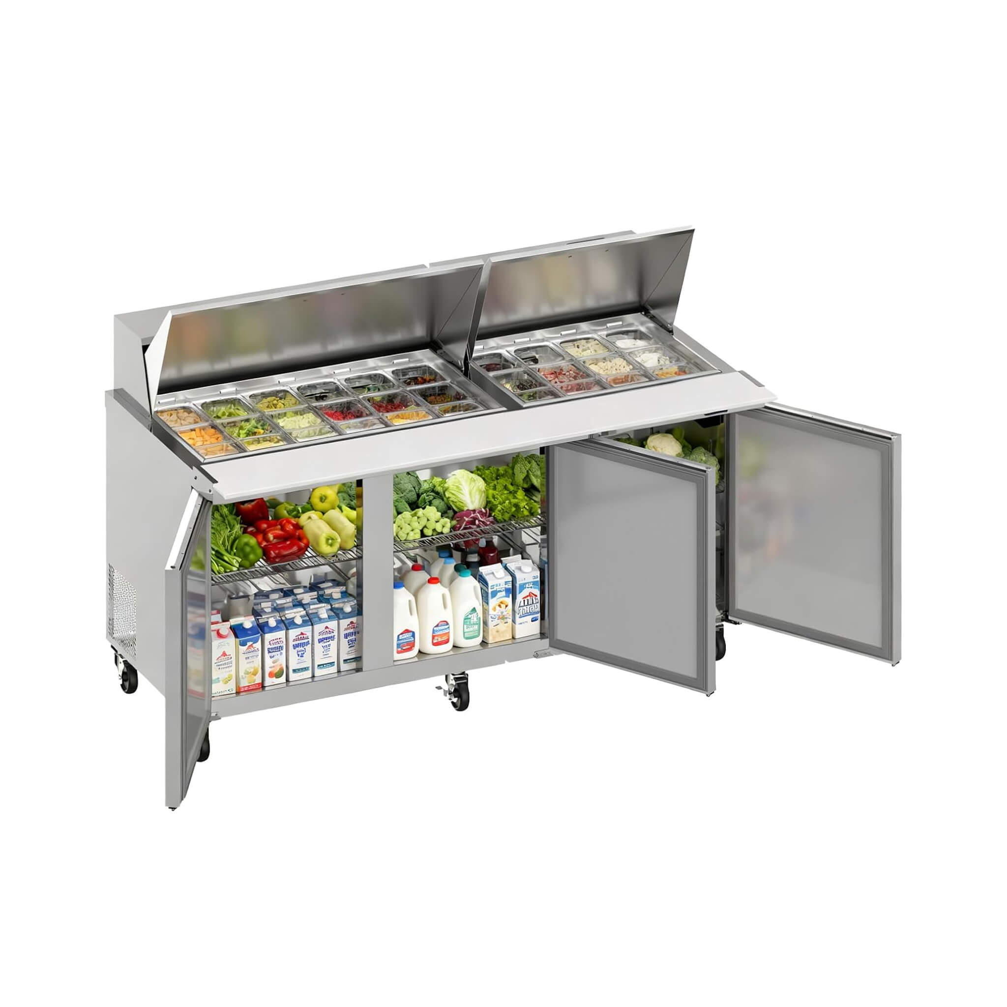 Commercial Stainless Steel Sandwich Prep Table Refrigerator (SAK19586) – SAKSBY WHOLESALE, view 12