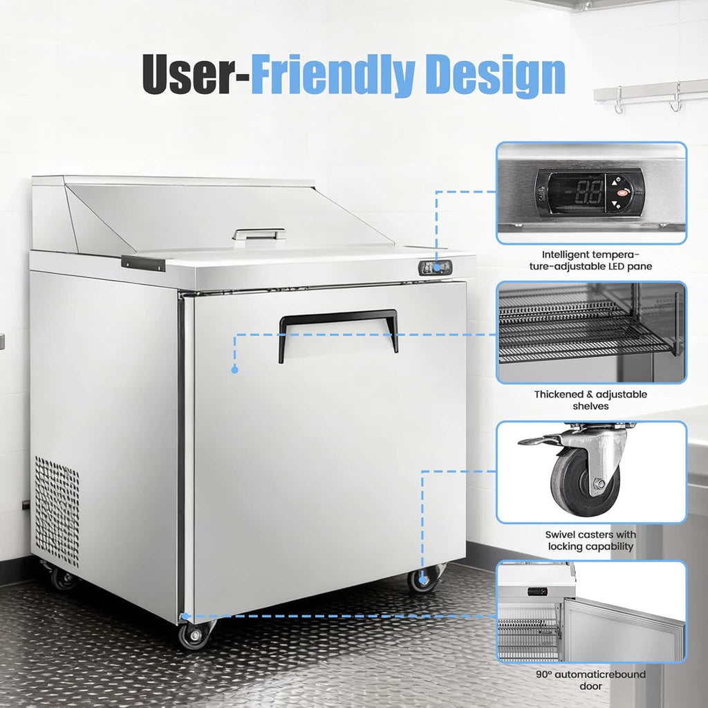 Commercial Stainless Steel Sandwich Prep Table Refrigerator (SAK19586) – SAKSBY WHOLESALE, view 6