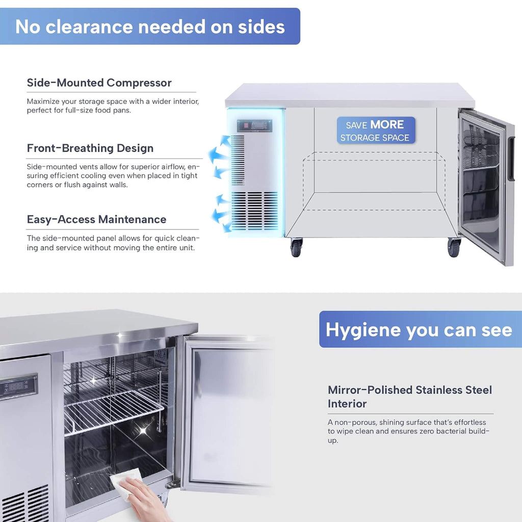 Heavy-Duty Commercial Stainless Steel Undercounter Worktop Freezer (SAK47218) – SAKSBY WHOLESALE, view 6