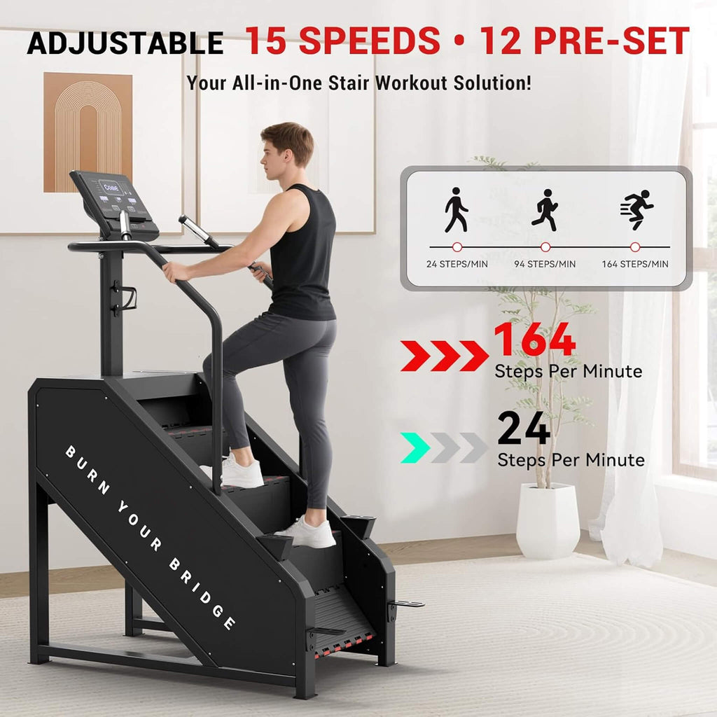 Rovix Commercial Stair Stepper With LED Display And 15 Resistance Levels (SAK91837) – SAKSBY WHOLESALE, view 3