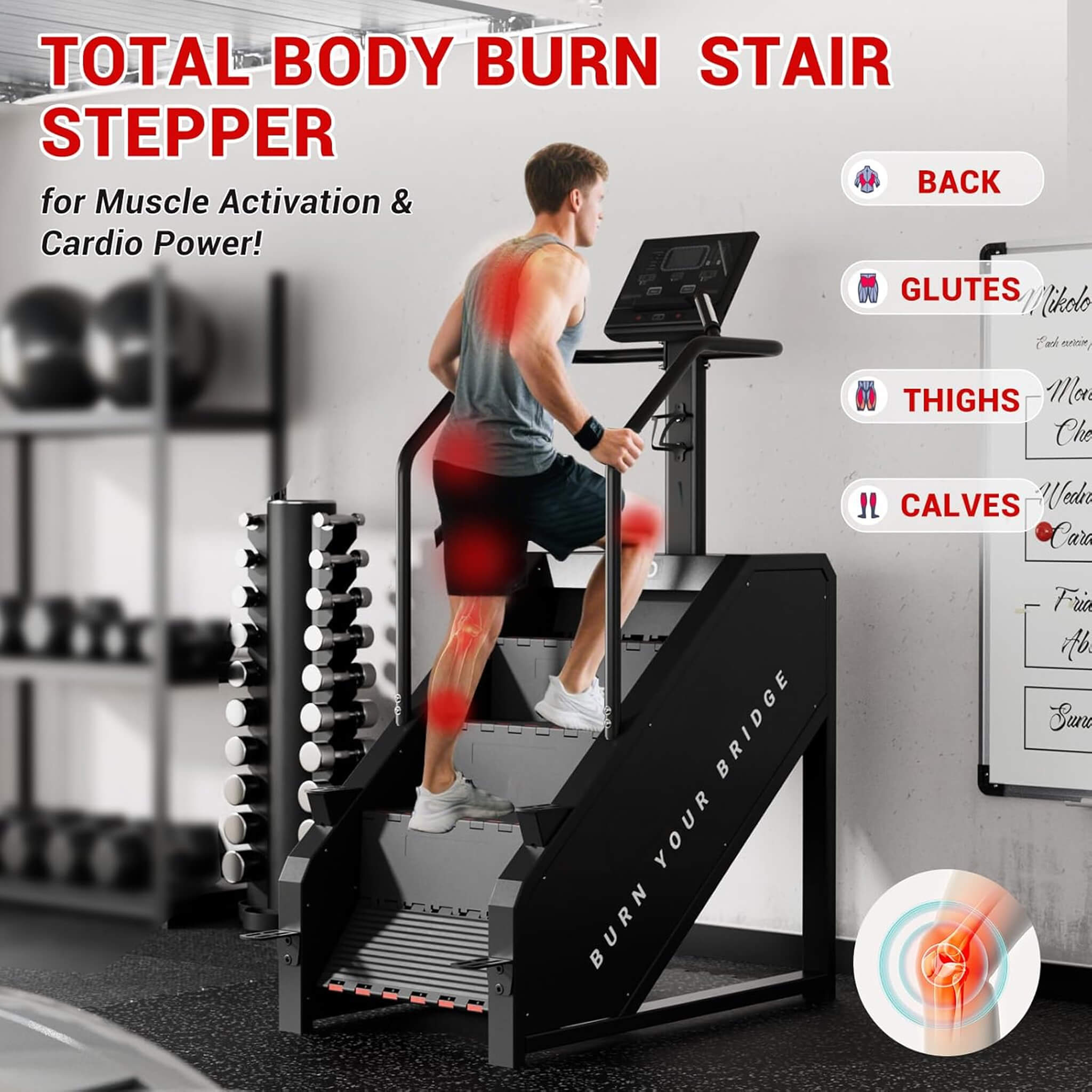 Rovix Commercial Stair Stepper With LED Display And 15 Resistance Levels (SAK91837) – SAKSBY WHOLESALE, view 7