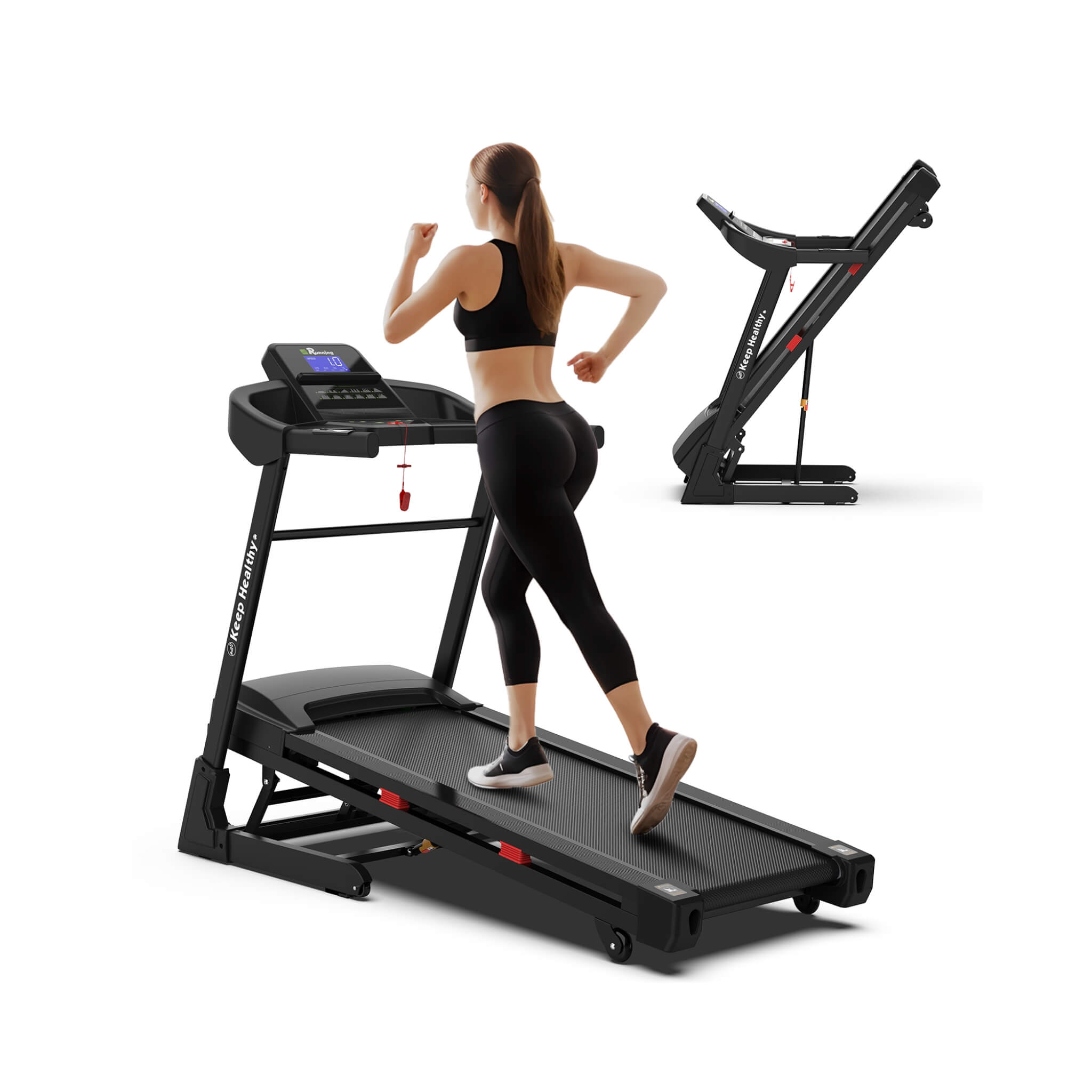Rovix Compact 3.5HP Foldable Electric Treadmill With Bluetooth, LCD Display & 12 Pre-Set Running Programs (SAK25879) – SAKSBY