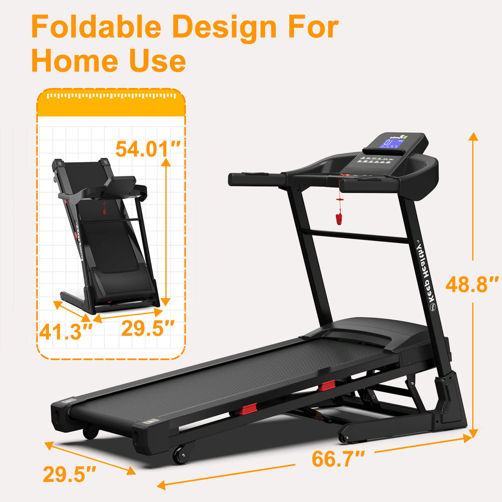 Rovix Compact 3.5HP Foldable Electric Treadmill With Bluetooth, LCD Display & 12 Pre-Set Running Programs (SAK25879) – SAKSBY