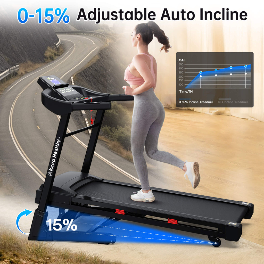 Rovix Compact 3.5HP Foldable Electric Treadmill With Bluetooth, LCD Display & 12 Pre-Set Running Programs (SAK25879) – SAKSBY