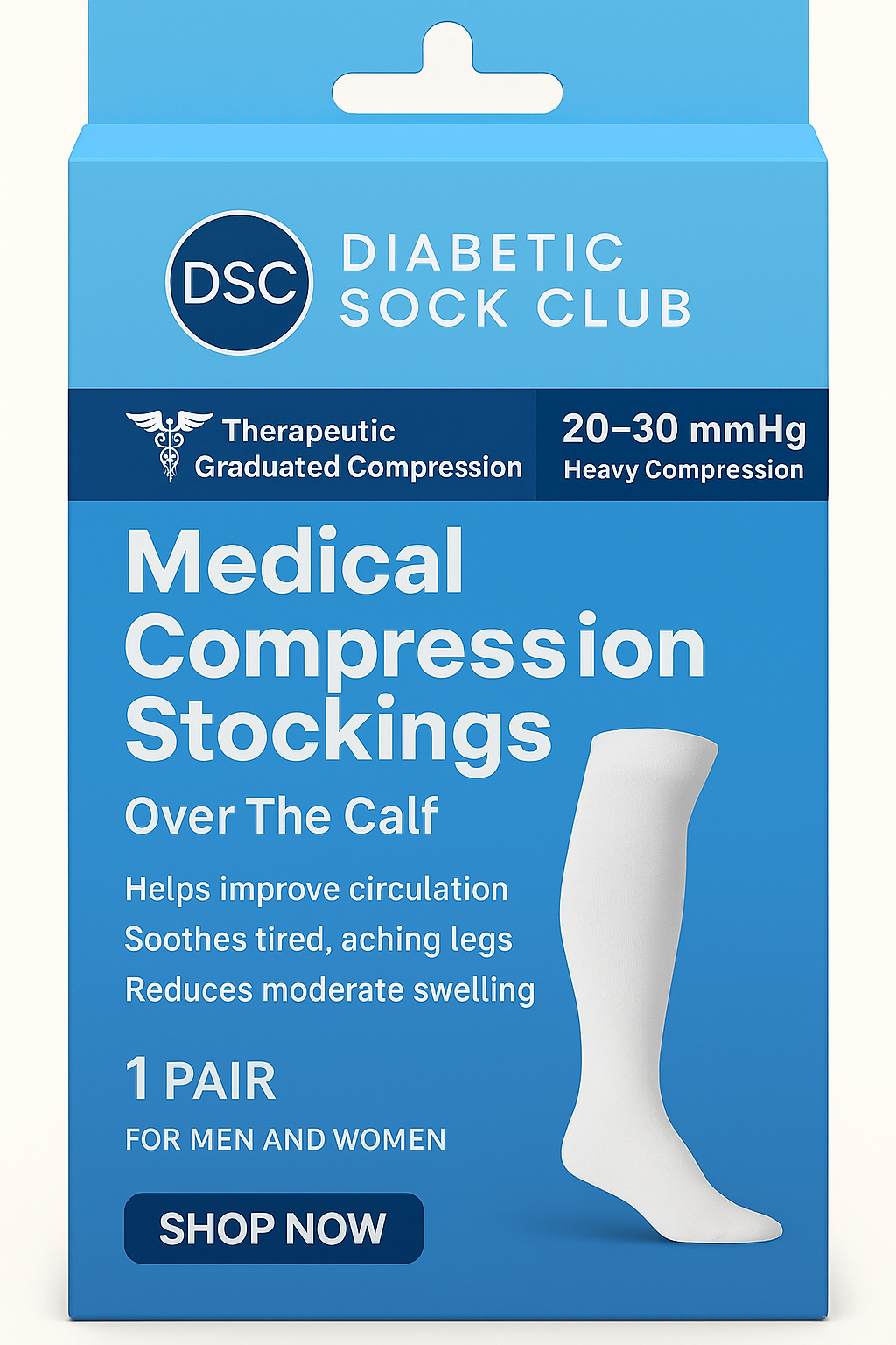 Women's Over The Calf Compression Stocking Socks (1 Pair) — diabetic foot care by DSC
