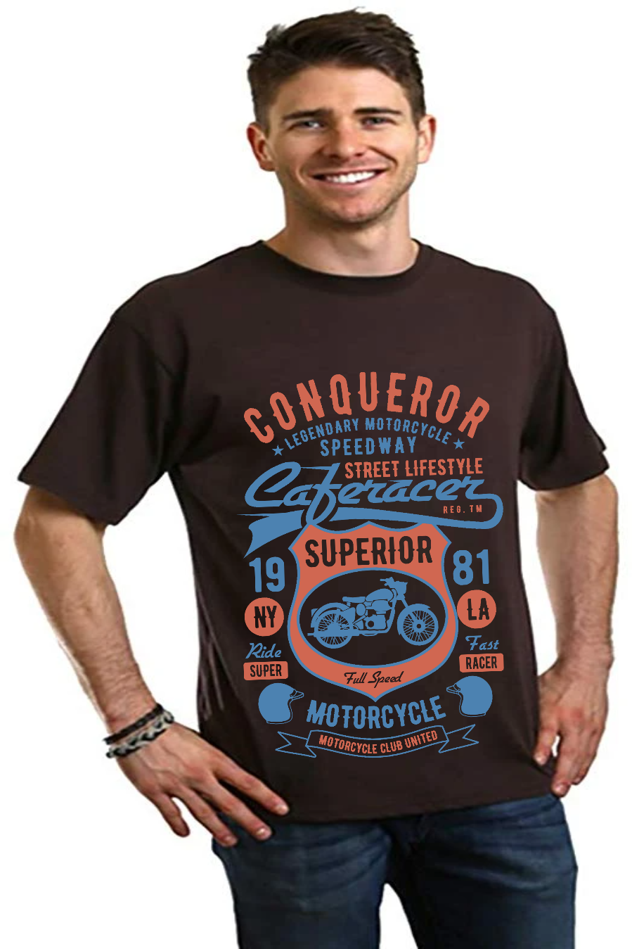 Spun Bamboo Conqueror Speedway Men's Bamboo Viscose/Organic Cotton Short Sleeve Graphic T-Shirt — lifestyle context