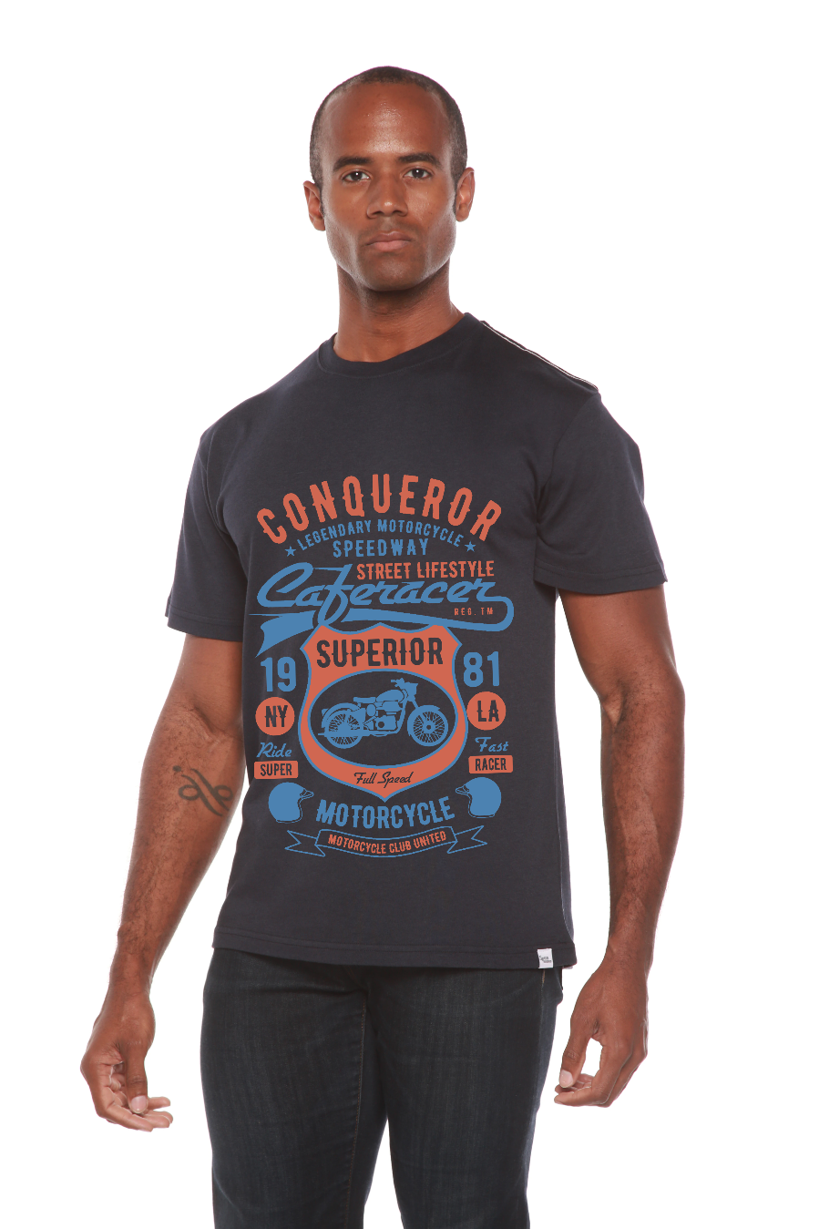 Spun Bamboo Conqueror Speedway Men's Bamboo Viscose/Organic Cotton Short Sleeve Graphic T-Shirt — alternative angle