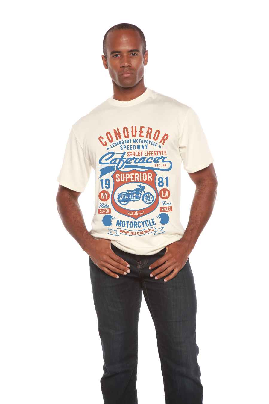 Spun Bamboo Conqueror Speedway Men's Bamboo Viscose/Organic Cotton Short Sleeve Graphic T-Shirt — feature highlight