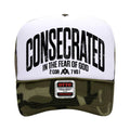 Malta Apparel CONSECRATED Foam Trucker - White/Camo — Malta Apparel Christian streetwear