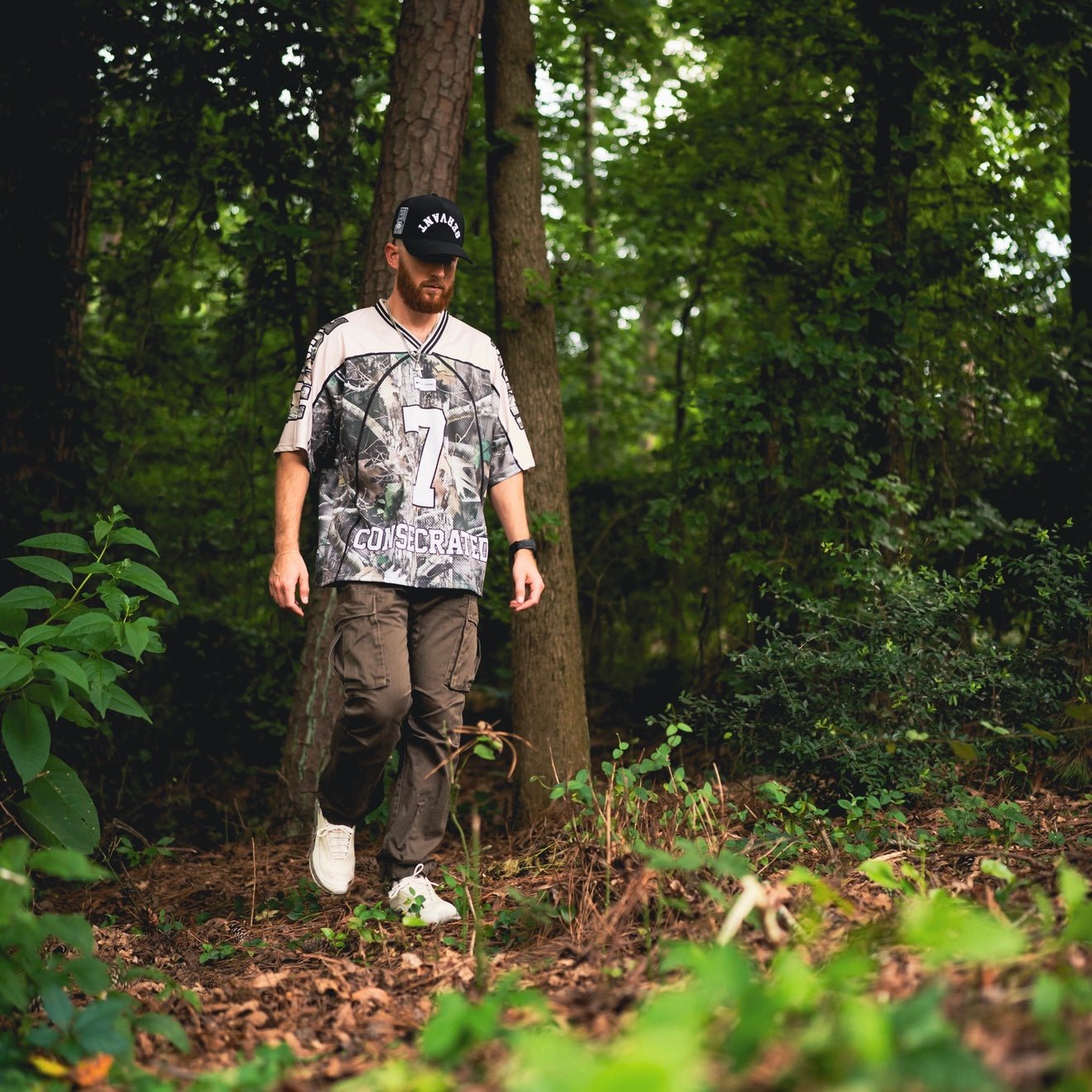 Malta Apparel CONSECRATED Jersey - Cream/Woodland Camo (Oversized Fit) — color detail