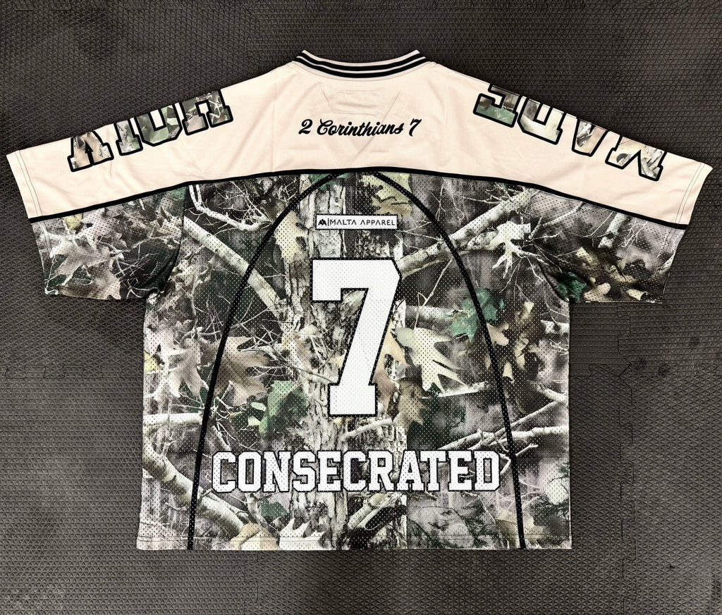 Malta Apparel CONSECRATED Jersey - Cream/Woodland Camo (Oversized Fit) — Cream detail