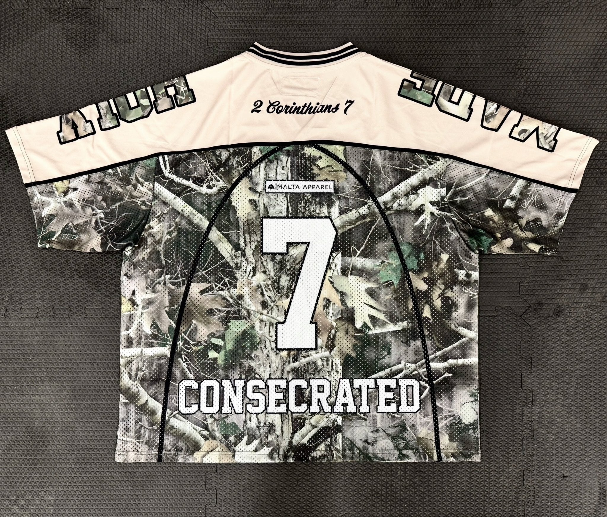 Malta Apparel CONSECRATED Jersey - Cream/Woodland Camo (Oversized Fit) — Cream detail