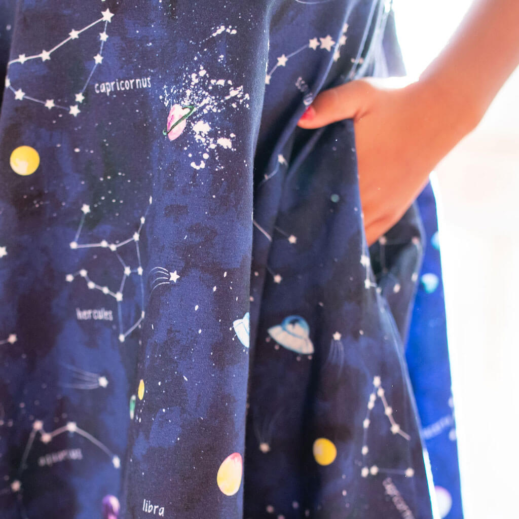Princess Awesome & Boy Wonder "Cosmic Compass" Constellations Sleeveless Play Dress with Pockets — detail shot 6
