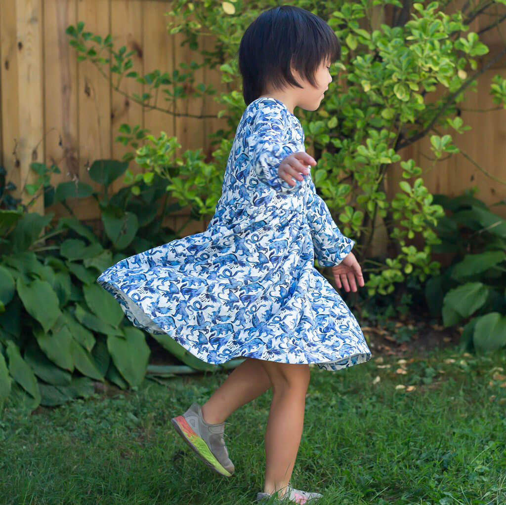 Princess Awesome & Boy Wonder "Star Stories" Constellations Long Sleeve Dress with Patch Pockets — detail shot 8