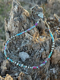 Wild Junkie Corrugated Silver Pearl and Jasper Barrel Bead Necklace — main product shot