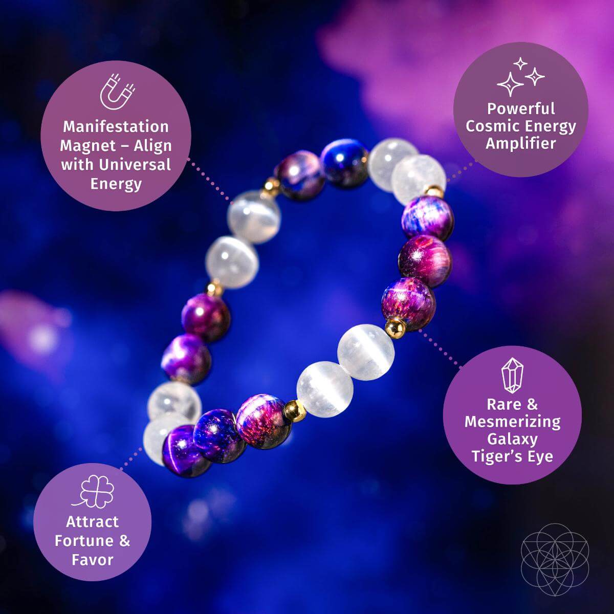 Cosmic Energy Amplifier - Galaxy Tiger’s Eye Bracelet – Conscious Items, view 4
