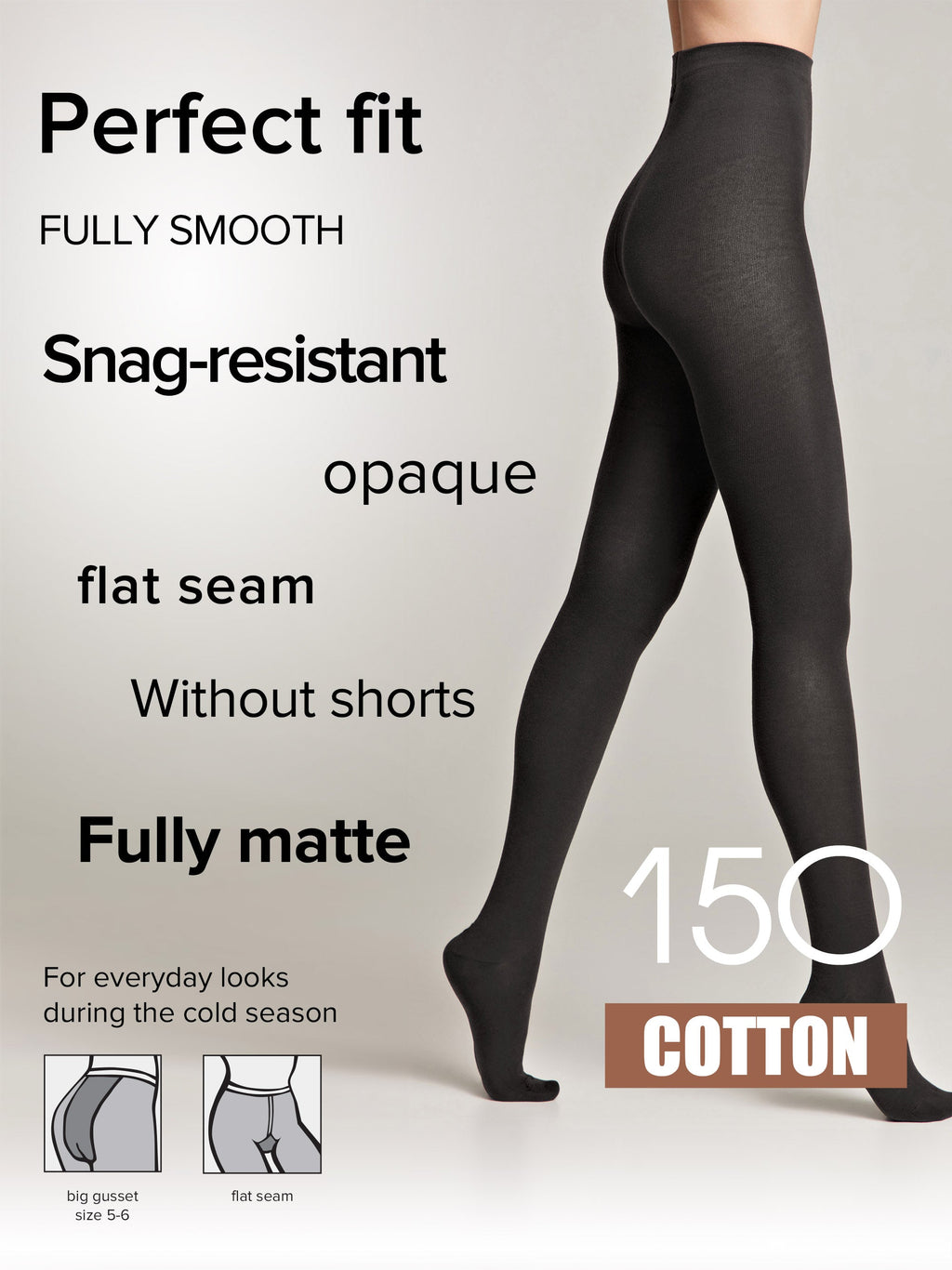 TheRanok.com Tights Conte Cotton 150 Den - Warm Opaque — in-use photo