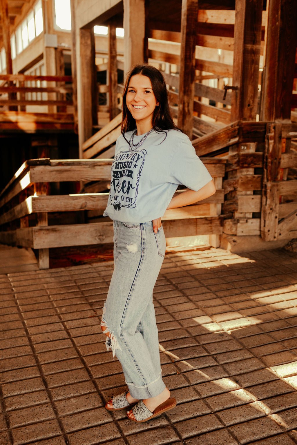 Wild Junkie Country Music and Beer Graphic Tee — lifestyle context