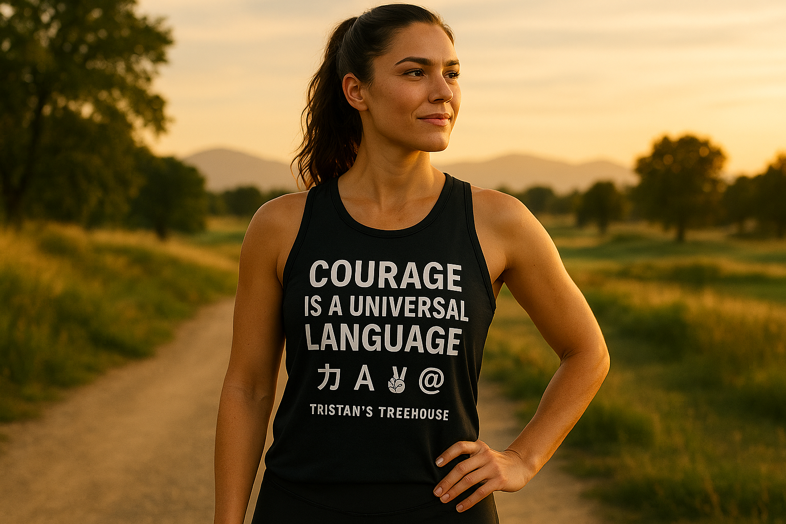 Tristan’s Treehouse Courage is a Universal Language – Tank Top — lifestyle context