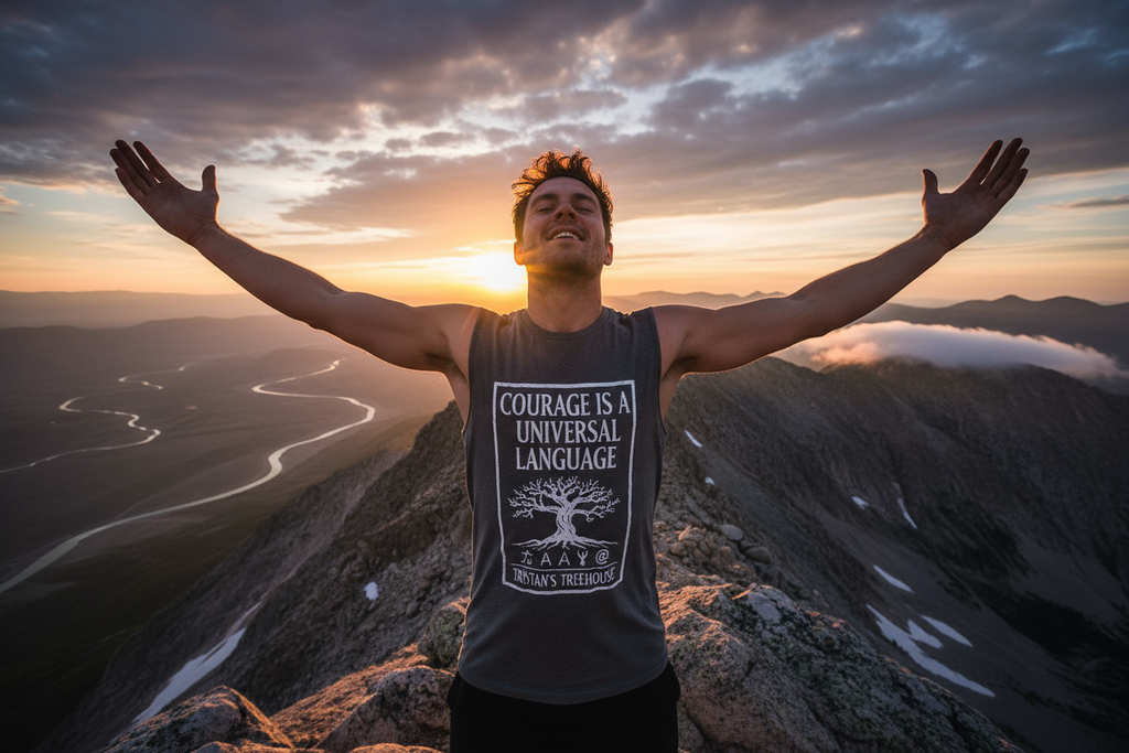 Tristan’s Treehouse Courage is a Universal Language – Tank Top — alternative angle