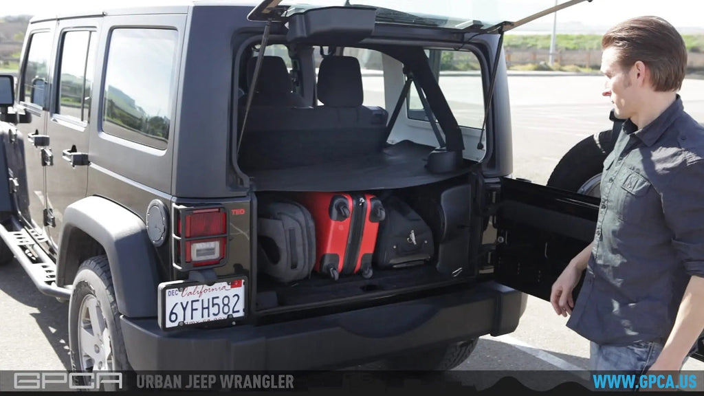 GPCA Jeep Wrangler JK 4DR Cargo Cover LITE (2007–2018) — lifestyle context
