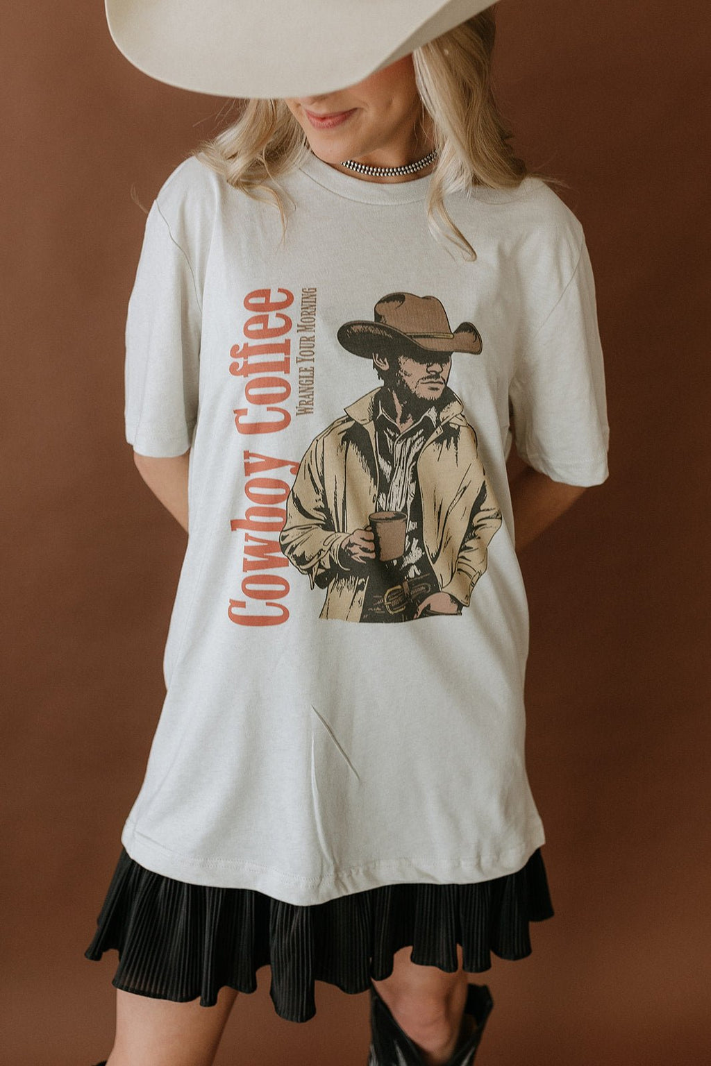 Wild Junkie Cowboy Coffee Graphic Tee — graphic tees category context