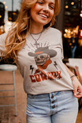 Wild Junkie Cowboy Killer Skull Graphic Tee — main product shot