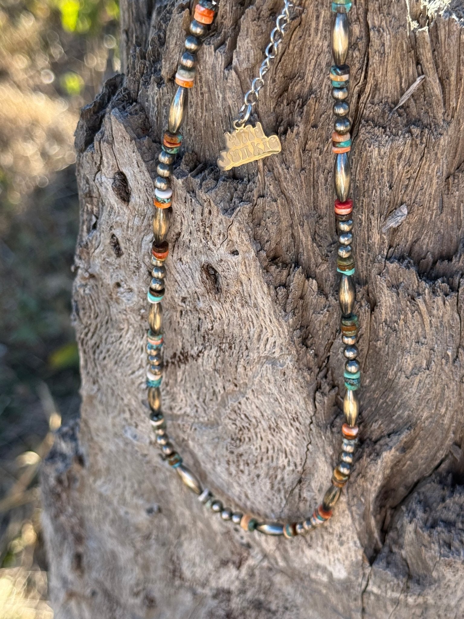 Wild Junkie Sterling Silver Cowboy Trail Heishi Beaded Choker — side view