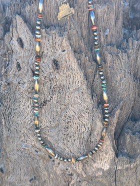 Sterling Silver Cowboy Trail Heishi Beaded Choker