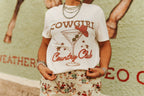 Wild Junkie Cowgirl Country Club Graphic Tee — lifestyle worn / used context