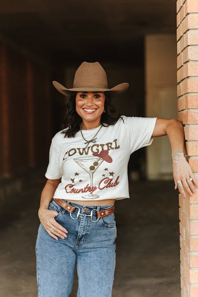 Wild Junkie Cowgirl Country Club Graphic Tee — main product shot