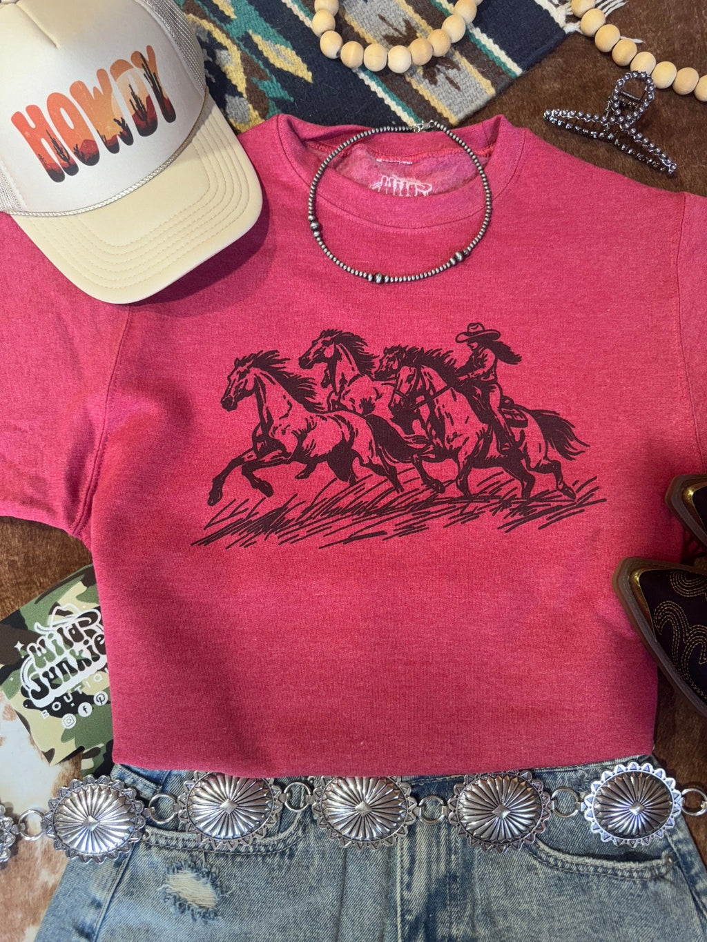 Wild Junkie Cowgirl Rider Graphic Sweatshirt — main product shot