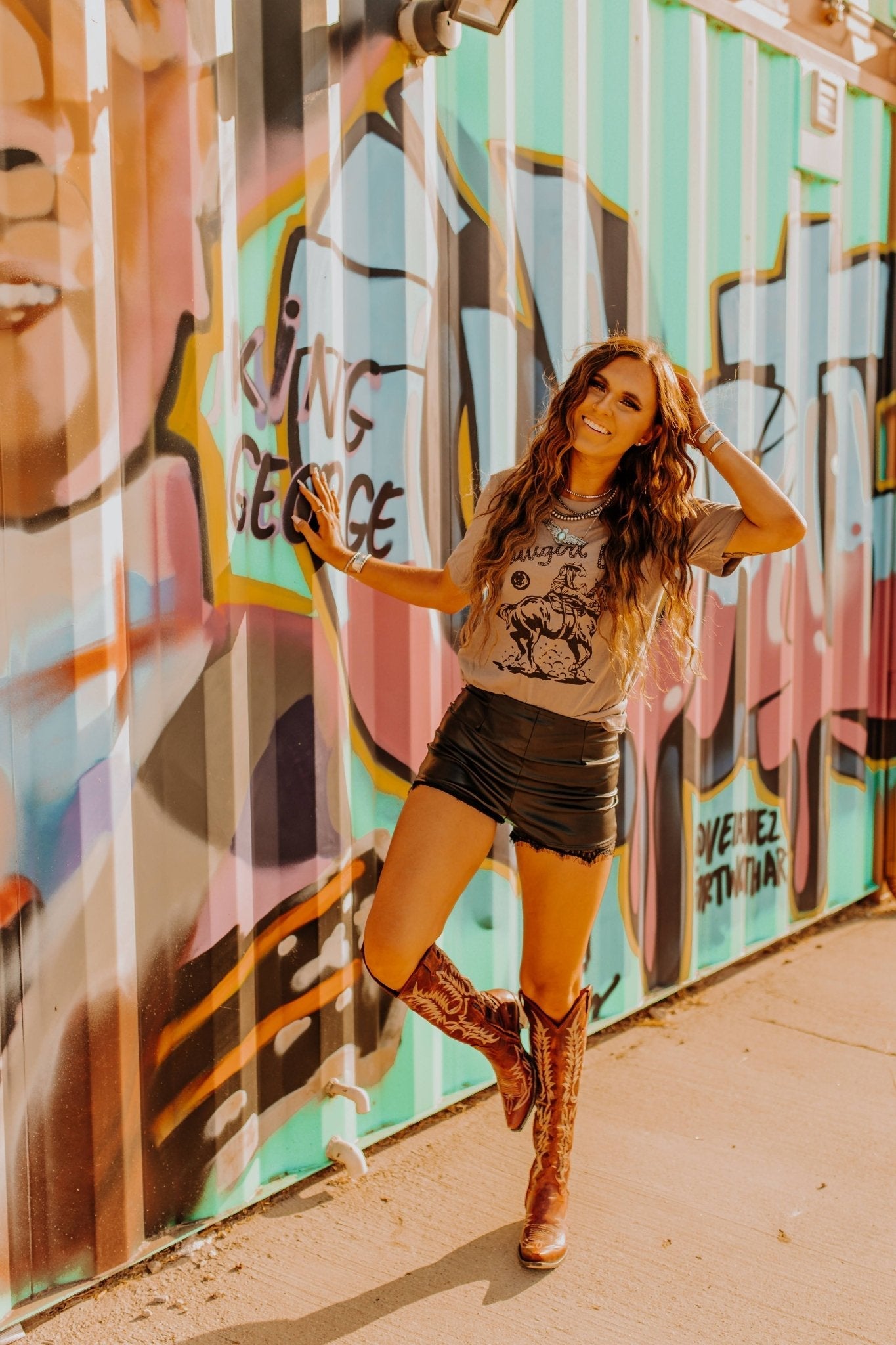 Wild Junkie Cowgirl Up Graphic Tee — lifestyle context