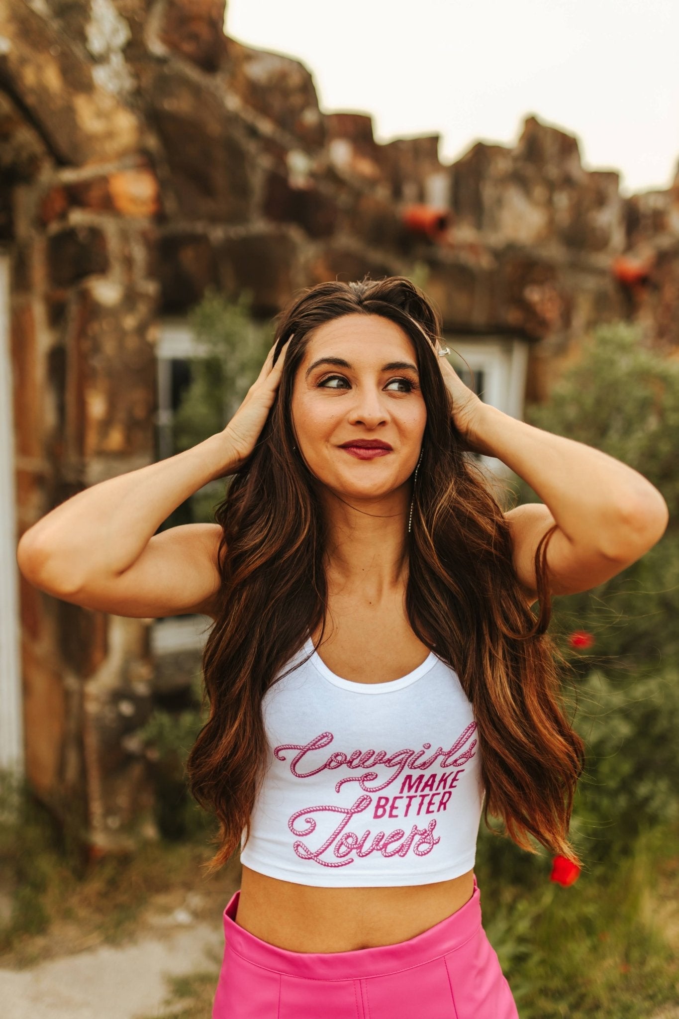 Wild Junkie Cowgirls Make Better Lovers Cropped Tank Top — tees and tanks category context
