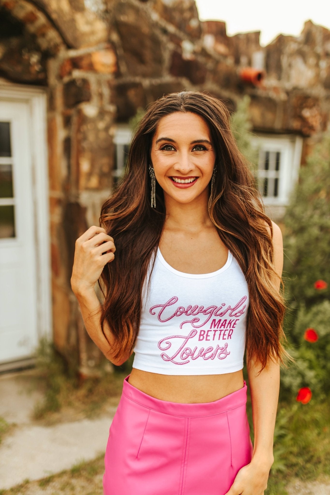 Wild Junkie Cowgirls Make Better Lovers Cropped Tank Top — Cropped detail