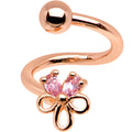 BodyCandy Pink CZ Gem Rose Gold PVD Sage Flower Spiral Twister Belly Ring — main product shot