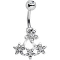 BodyCandy Clear Gem Field of Flowers Dangle Belly Ring — main product shot