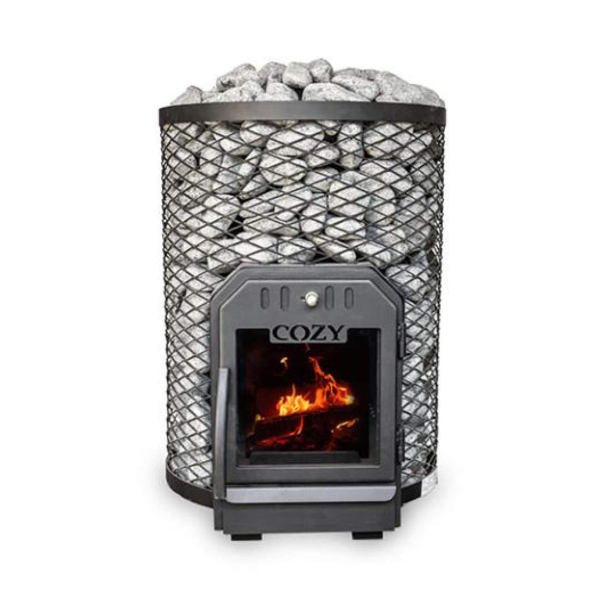 Cozy Heat O Thru-Wall Wood Burning Sauna Stove With Sauna Stones [COZY O-TW] (SAK93612) – SAKSBY WHOLESALE