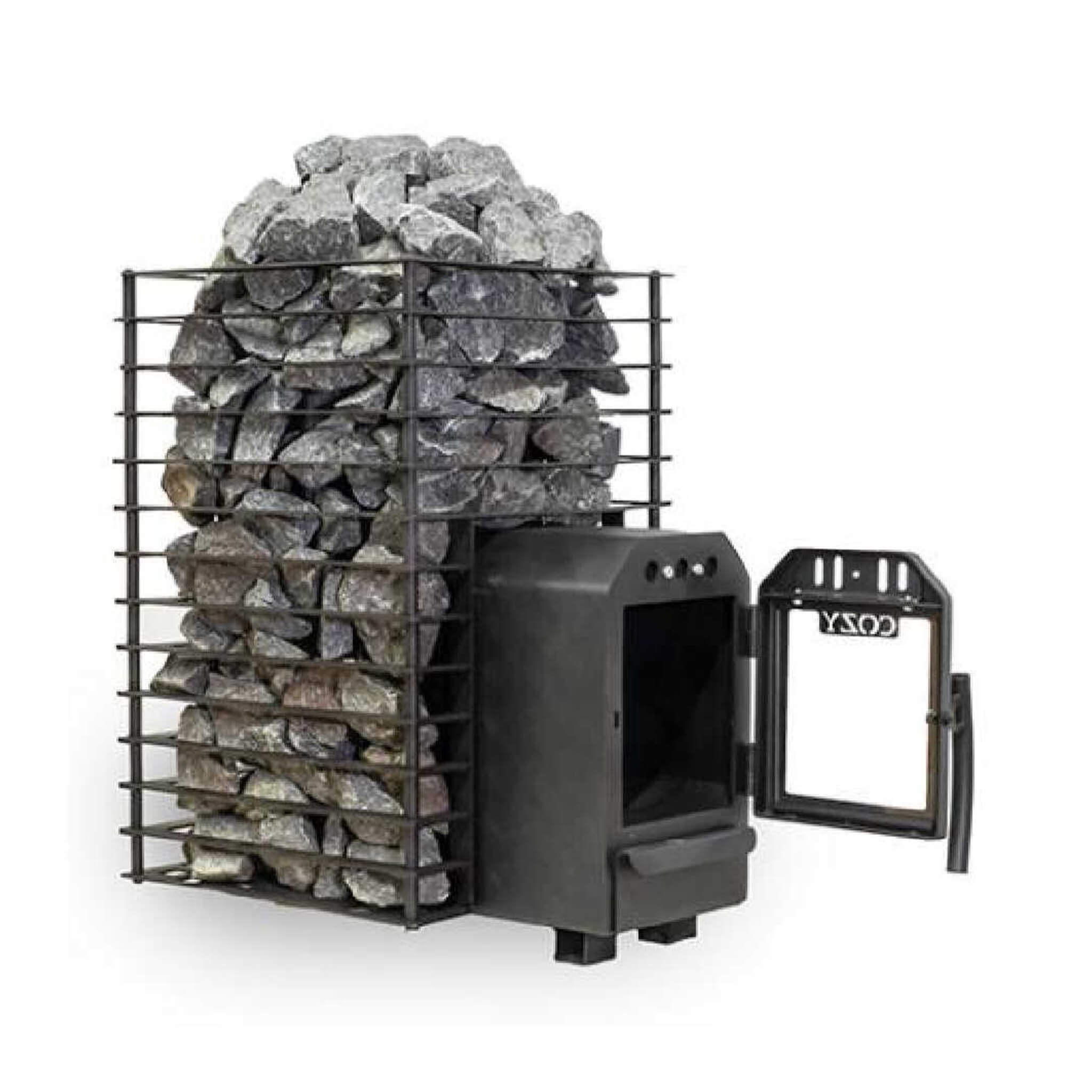 Cozy Heat Quattro Thru-Wall Square Style Sauna Stove With Sauna Stones [COZY QUATTRO TW] (SAK81754) – SAKSBY WHOLESALE, view 