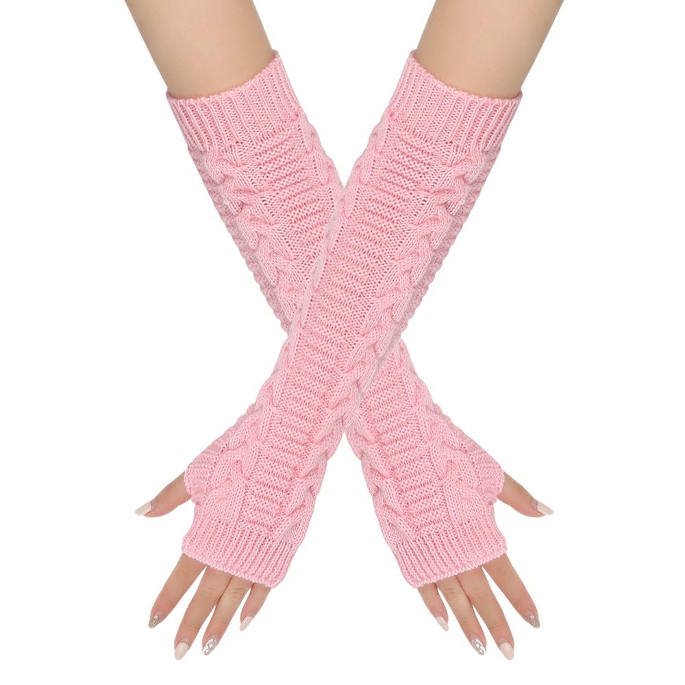 Mariam's Collection ‌Cozy Warm Cable-Knit Arm Sleeve Covers (MAC310) — comparison shot
