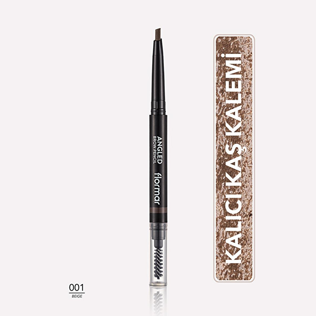 Flormar Angled Eyebrow Pencil with Brush - Precise Definition, Natural Look, 4 Shades Available