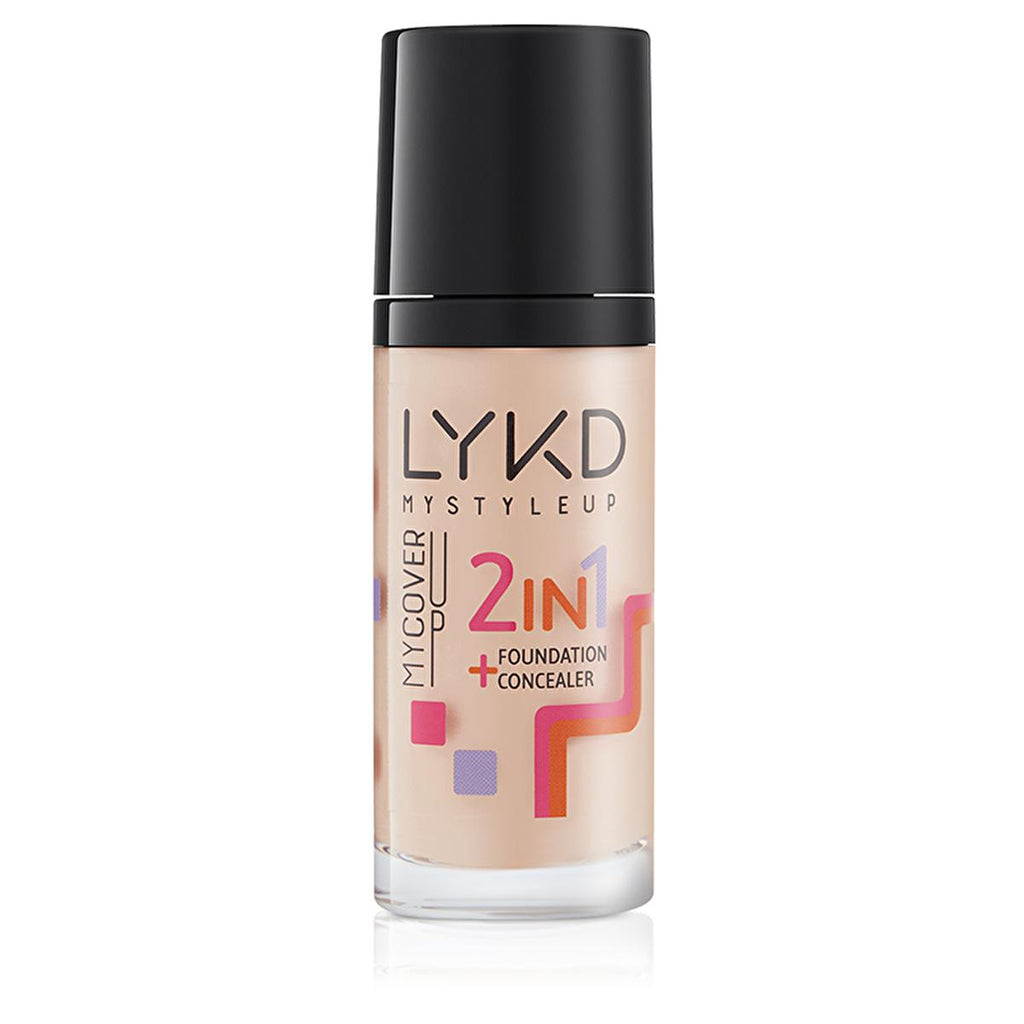 LYKD 2 in 1 Foundation Soft Fair - Long-lasting, Natural Finish, Nourishing Skin with Balm Extracts & Vitamin C